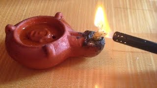 How to Light an Oil Lamp ancient Roman style lucerna replica [upl. by Alsi706]