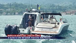 Etg  Barca in avaria sul Lago di Como intervento della Vedetta della Finanza [upl. by Lemmie692]