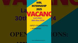 WBL Internship 2025  Apply for 770 StipendBased Internships and Earn ₹10000Month apprentice [upl. by Evvie699]