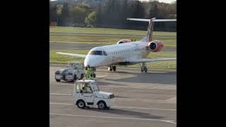 Loganair ERJ 145 Pushback scotland royalmusicshow Erj145 [upl. by Nnylyahs]