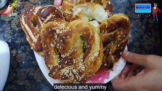 DIY PRETZELS easy made طريقة عمل الأكلة الأمريكية الشهيرة البريتزل [upl. by Isaacson]