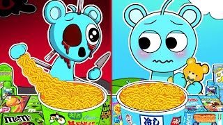 Convenience Store Food Mukbang With Blue Sky Normal Vs Horror Versions Incredibox Sprunki Animation [upl. by Anayeek377]