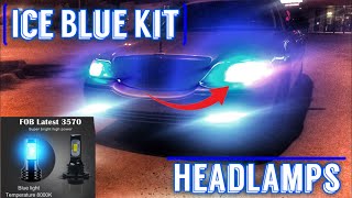 LED ICE Blue Headlight Kit  Install  Drive  2003 Lincoln Town Car [upl. by Levenson272]