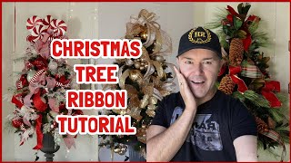 5 Ways To Add RIBBON To a CHRISTMAS TREE  The Best Ribboning Tutorial  Ramon At Home [upl. by Anitirhc]