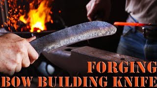 Forging a bow building knife from an old rasp  Cedar bow build Part 2 [upl. by Lian]