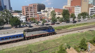 Amtrak 74 departs Durham from on top of a parking garage [upl. by Wallis]