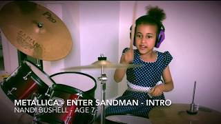 Enter Sandman Intro  Metallica  Drummer Girl  Nandi Bushell vs Lars Ulrich [upl. by Ferdinana]