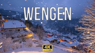 Wengen Switzerland 🇨🇭 A Fairytale Winter Wonderland  4K HDR [upl. by Bach]