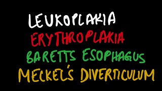 LEUKOPLAKIA  MECKEL’S DIVERTICULUM  BARRETT’S ESOPHAGUS  GI SYSTEM  PATHOLOGY [upl. by Cyprus]