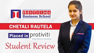 Chetali Rautela placed in Protiviti  Student Review  FOSTIIMA Business School [upl. by Raab831]