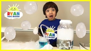 DRY ICE BOO BUBBLES Science Experiments for kids to do at home [upl. by Akinod766]