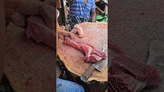 Awesome ox meat borfi shape cutting skill by expert butcher in bd [upl. by Sherourd]