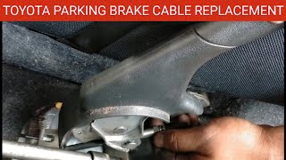 Toyota Hand Brake Parking Brake Cable Replacement Job  How to Fit the Hand Brake Cable [upl. by Ain]