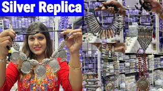 Silver Replica Jewellery Wholesale Market in Kolkata  Zaveri Vs Brabourne Road [upl. by Akedijn242]