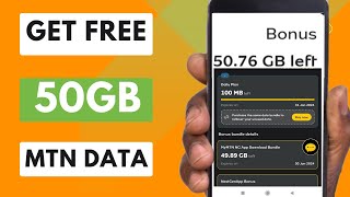 Get 50GB of FREE data on MTN  How to get free data on MTN 2024 [upl. by Buiron797]