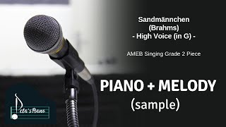 Sandmännchen Brahms  Piano Accompaniment  Melody sample [upl. by Tomasine218]