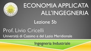 Economia applicata Ingegneria Lezione 5b [upl. by Leahplar]