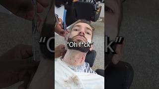 How NOT to straight razor shave barber disaster blade barbershop [upl. by Hulbig]