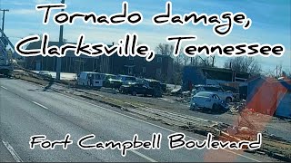 Fort Campbell Boulevard Clarksville Tennessee tornado damage￼ [upl. by Neerroc]