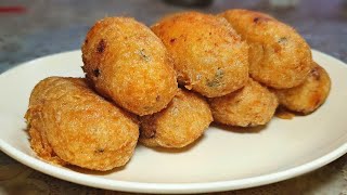 Mauritian Cuisine Boulette Pomme de Terre Croquette  Mashed Potato Fritters Recipe [upl. by Hugh]