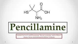 Pencillamine uses antidote effects mechanism indications and ADRs ☠ [upl. by Baalbeer]