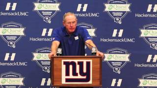 New York Giants Head Coach Tom Coughlin wants loud fans [upl. by Terrej542]