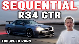 I BOUGHT A SEQUENTIAL GEARBOX FOR MY R34 GTR  TOPSPEED RUNS amp DRIFTING ON AN ABANDONED AIRSTRIP [upl. by Chlo157]