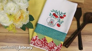 Embroidered Tea Towel with Bunting [upl. by Dranreb]