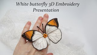 White butterfly 3D Embroidery Presentation [upl. by Valleau]