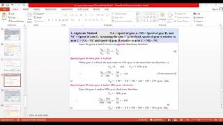 Algebraic method of solving the numerical on Epicyclic Gear Train  Theory of Machines [upl. by Mellisa]