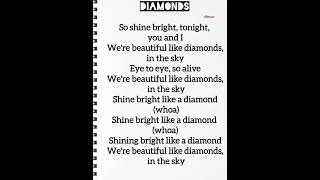 Diamonds song lyricsRihanna shorts songslyrics lyrics trending rihanna songs upload yt [upl. by Attenaj]