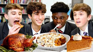 British Highschoolers try Thanksgiving Dinner for the First Time [upl. by Curcio]