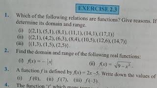 Class 11 math chapter 2 Relations and functions exercise 23 NCERT solutions  exercise 23 [upl. by Aicil]