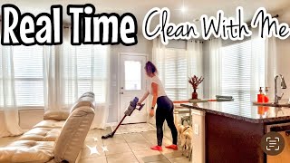 REAL TIME CLEAN WITH ME  1 HOUR IN REAL TIME CLEANING  DAILY MORNING CLEANING ROUTINE [upl. by Blainey]