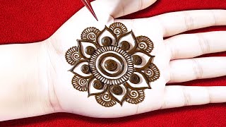 Stylish Gol Tikki Mehndi Design New  Easy Arabic Mehndi Design  Simple Henna Mehndi Design [upl. by Ettessil]