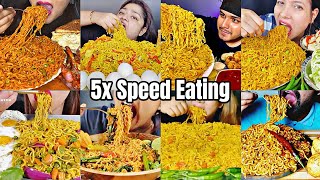 ASMREating Spicy🔥🔥🔥Maggie Noodles With Chillies🌶️boiled eggs Indian food Mukbang [upl. by Kayne]