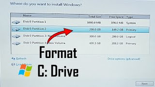 How to format c drive in windows 7 [upl. by Acker]