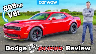 Dodge Demon review  060mph 14mile brake amp DRIFT test [upl. by Anaela]