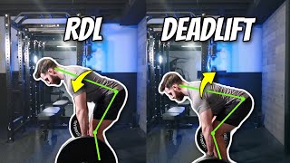 RDL vs Deadlift Difference In Form amp Muscles Worked Demonstrated [upl. by Acired]