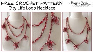 Loopy Necklace Free Crochet Pattern  Right Handed [upl. by Leonteen]