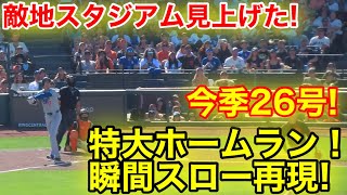 大谷26号逆転ホームラン！スタジアム見上げた瞬間スロー映像！現地映像 [upl. by Cowie832]