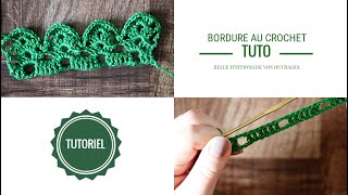 Bordure au crochet TUTORIEL crochet  Motif fantaisie crochet [upl. by Adnamal]