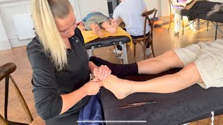 Foot massage reflexology Raynor massage students practising in London [upl. by Krid979]