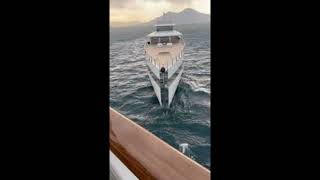 Steve Jobs 140 Million Yacht Collides with Mexican Billionaires Vessel in Naples [upl. by Ecyac598]