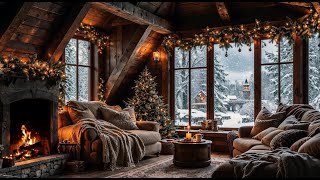 🔥 Ultimate Cozy Cabin Getaway ❄️ Drift into Deep Restful Sleep with Calming Blizzard amp Fireplace [upl. by Enitsed]