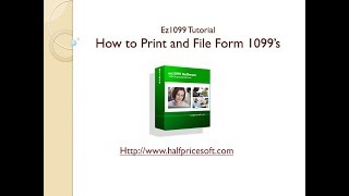 How to Prepare Print and File Tax form 1099s with ez1099 software [upl. by Inaluahek]