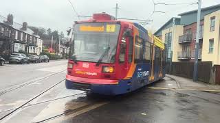 Stagecoach Supertram 103 arrives into Middlewood with a Yellow Route Service from Meadowhall [upl. by Nylitsirk]