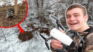 TRAPPING WITH A DRONE Raccoon Caught [upl. by Valer]