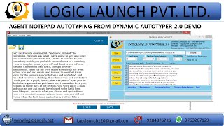 AGENT NOTEPAD DYNAMIC AUTOTYPER 20 DEMO [upl. by Centonze512]