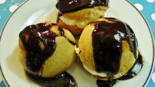 Cream Puffs with quick Chocolate Sauce [upl. by Haididej]